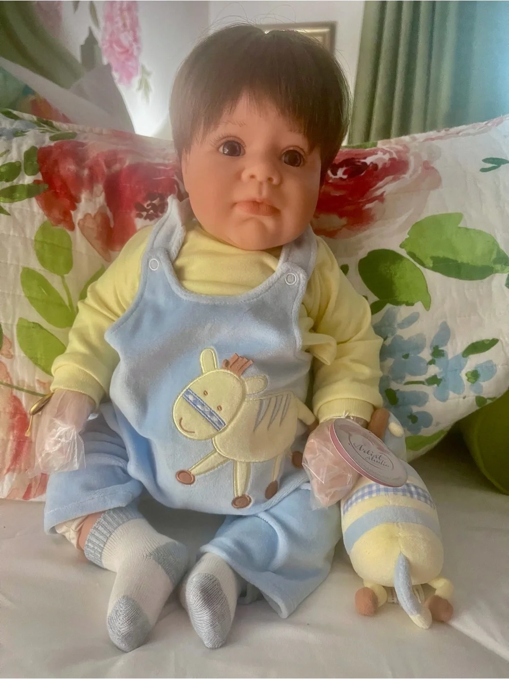 MIDDLETON COLLECTIBLE  Plush Baby Overalls with Yellow Top - Kids Accessories